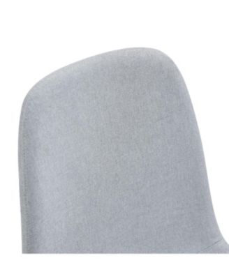 79" Table & 6 Gray Linen Chairs Black Metal Legs