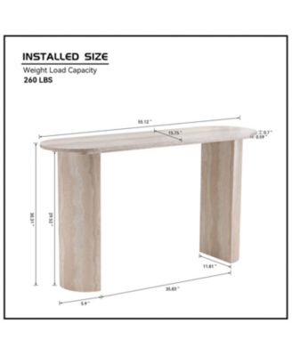 Faux Marble Console Table - Modern Skinny Sofa Table