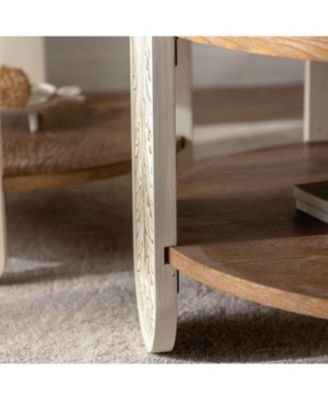 Carved Wood Coffee/End Table with Storage