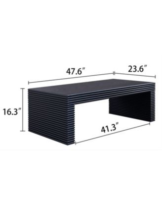 Modern Black Ribbed Coffee Table
