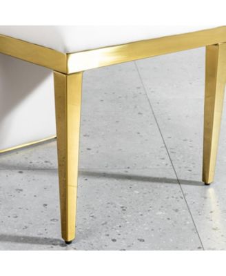 set of 2pcs Dining table gold stainless steel with white fabric