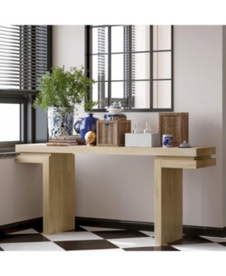  66" Wide Wood Console Table - Distressed Oak