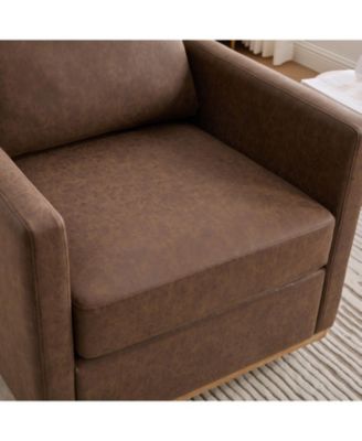  Upholstered Swivel Accent Chair - Coffee PU
