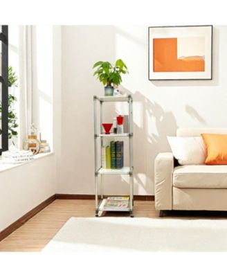 Korean 4-Tier Stainless Steel Shelving Unit (49"H x 14.9"W