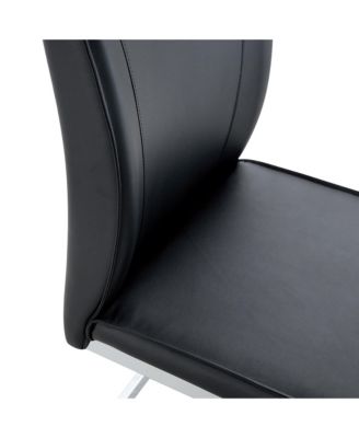 Arch Dining Chairs - Black PU, Silver Legs (Set of 8)