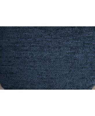 Set of 2 Chenille Fabric Dining Chairs With Universal Wheels,Blue