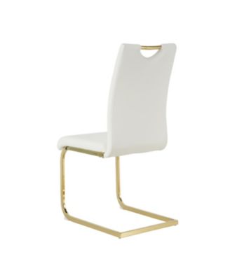 Modern Glass Circle Table & White PU Chairs (Set of 5)