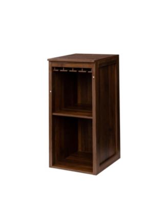  Walnut Modular Wine Bar Cabinet