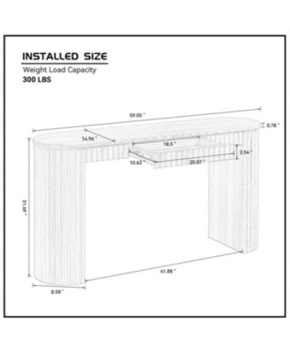 Modern Console Table with Drawer - NATURE