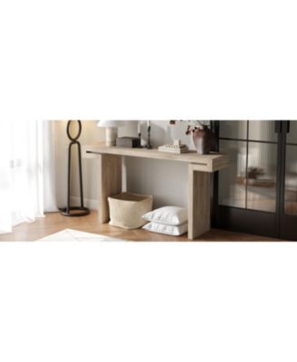 60" Rustic Farmhouse Console Table, Distressed Wood Finish