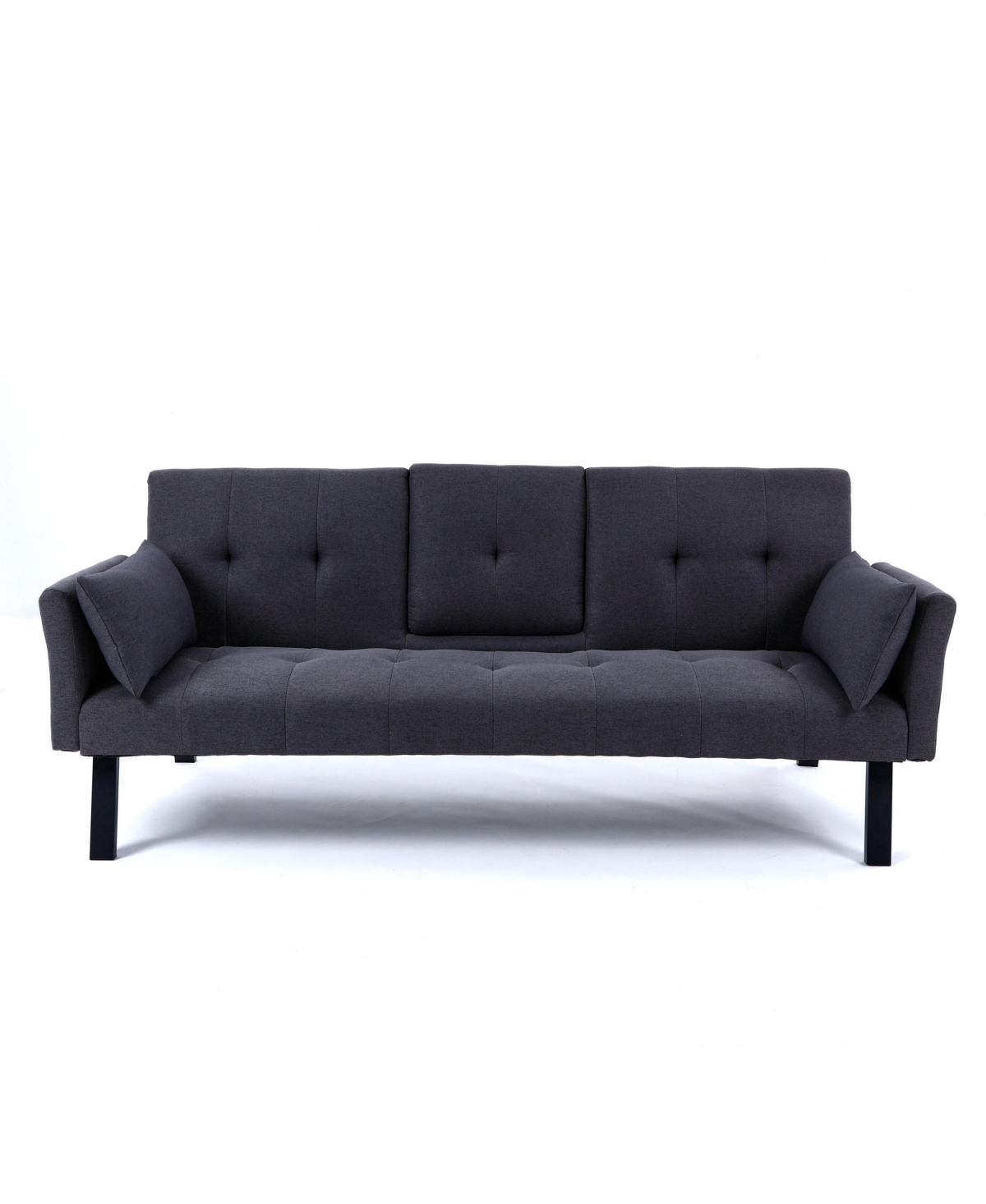 Streamdale Furniture 70" Cotton Linen Sofa Bed- Foldable, Cup Holder