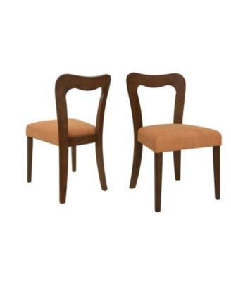Dining Chair Without Arm(walnut+caramel) Set of 2