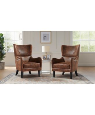 HI-BACK Studded Chair, Arm Chair, Living-room, Study and Bedroom ,Set of 2