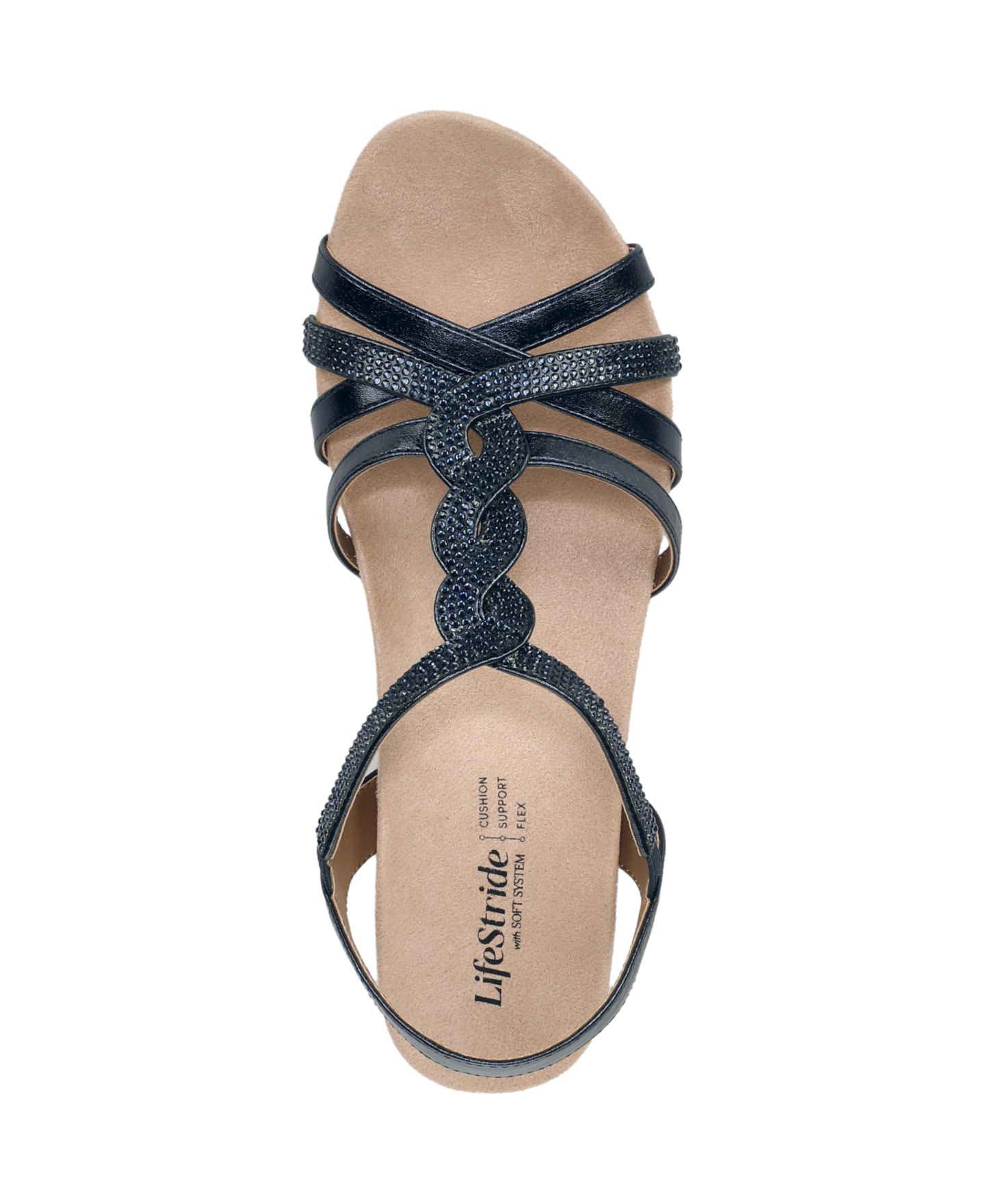 Женские сандалии LifeStride Miami Strappy Wedge, цвет: Тёмно-синяя искусственная кожа — фото 4