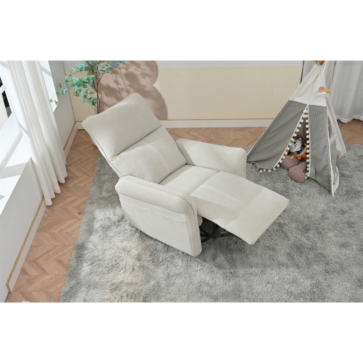Streamdale Furniture Swivel Rocker Recliner Chair, Nursery Glider, Modern Rocking Chair - Gray