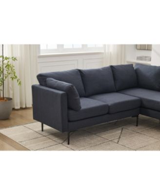106" Sectional Sofa Couch Set, L-Shaped, 6-Seat, Linen with Metal Legs