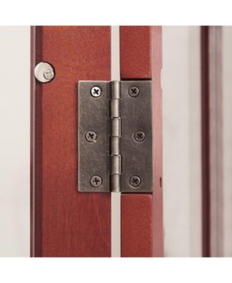 Elegant 2-Door Curio Cabinet - Lighted Display, Cherry Finish