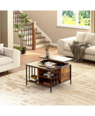 Streamdale Farmhouse Lift Top Coffee Table - Adjustable Height, Storage, Hidden Compartment