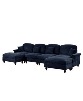 Classic U-Shape Sectional Sofa with Ottomans
