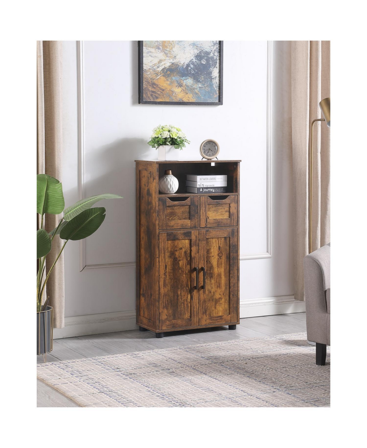 Streamdale Furniture Tall Storage Cabinet with Drawers & Adjustable Shelf