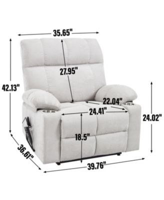 Beige Power Lift Recliner w/ Massage & Heat