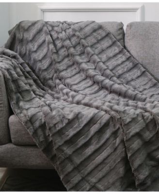 Ultra Soft Faux Fur to Microplush Reversible Oversized Throw, 86" x 86"