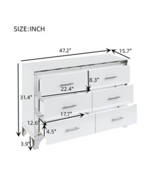  3-Pieces Sets,Dresser and Two Nightstands with Metal Handles and Mirror Decoration, Elegant and