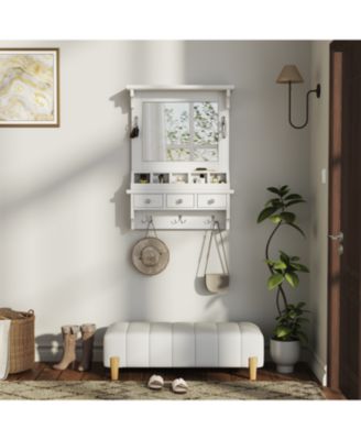 Floating Makeup Vanity with Mirror & Storage