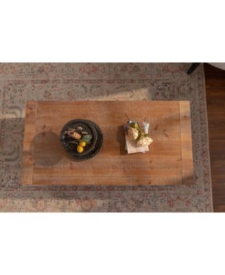 Rustic 2-Tier Coffee Table with Storage