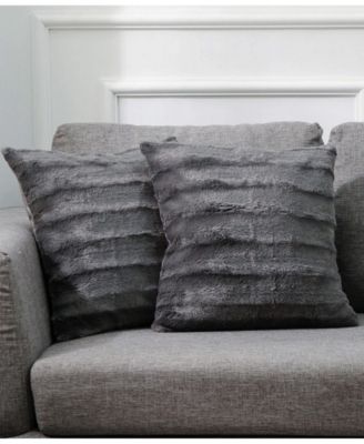 Faux-Fur 2-Pack Decorative Pillows, 18" x 18"