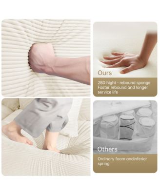 Oversized Cloud Modular Sectional Couch, Soft Corduroy