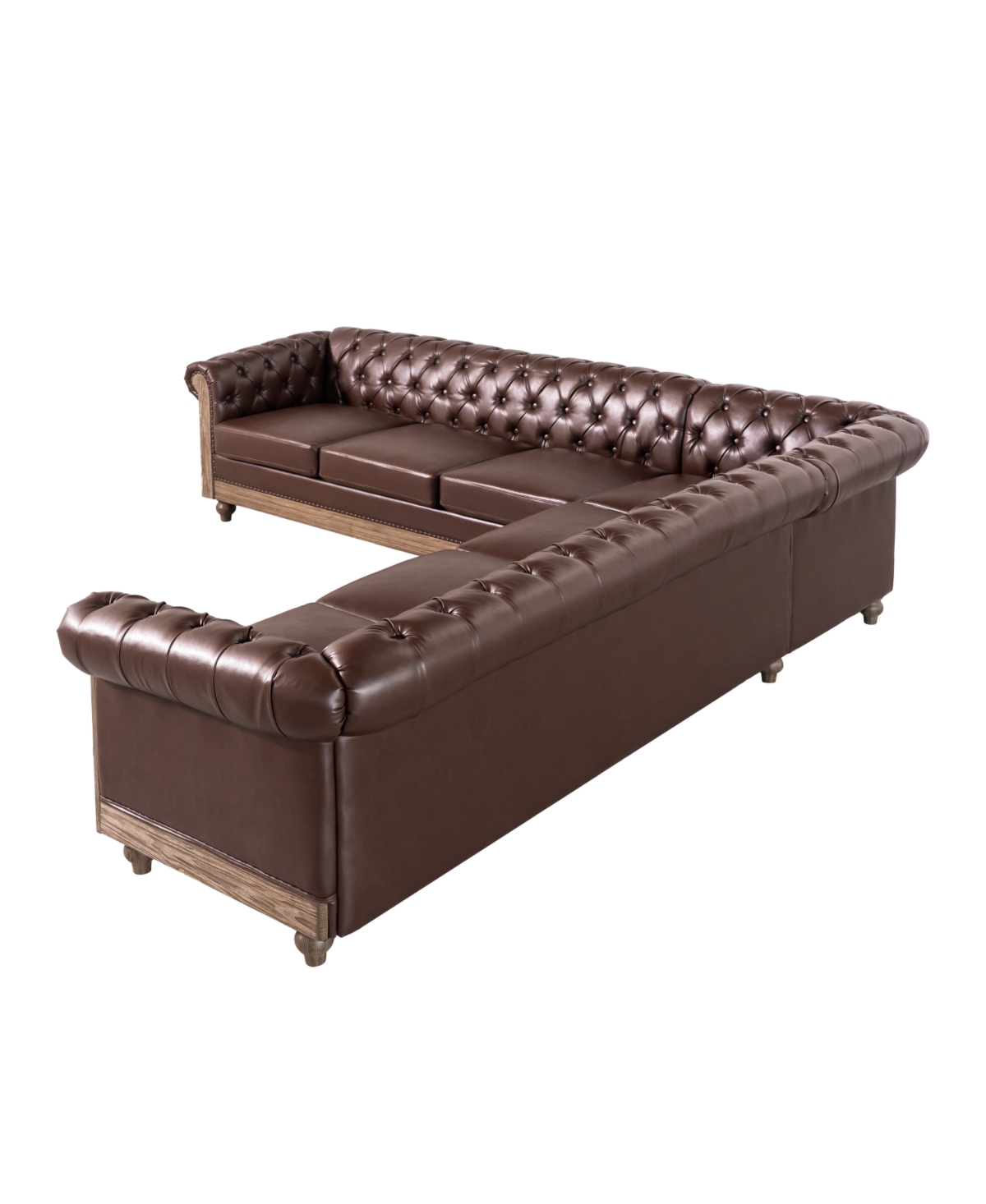 Streamdale Furniture Comfy Large Sectional Sofa with Wooden Legs, Retro Style for Living Room