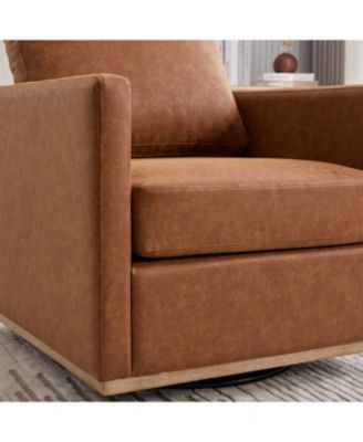Streamdale 30.7" Swivel Accent Chair - Brown PU