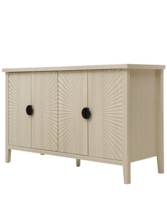 Carved 4 Door Sideboard Buffet Cabinet