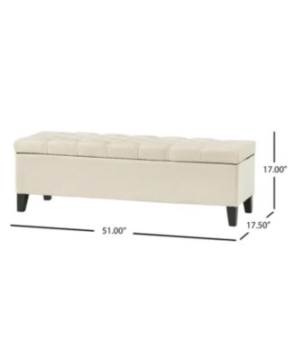 Streamdale Button Tufted Diamond Stitch Storage Ottoman Bench