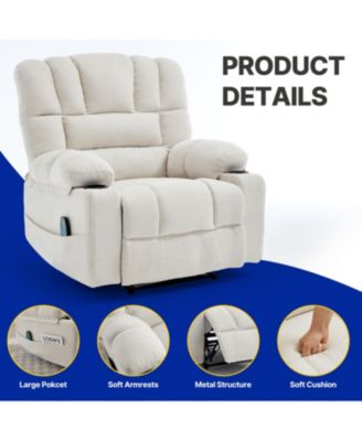 Living Space Reclining Chair Recliner Sofa with Heating and Vibration