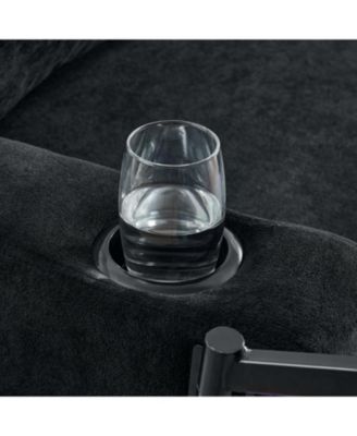 Streamdale Chenille Pull-Out Sofa Bed w/ Table, LED, USB & Cup Holders