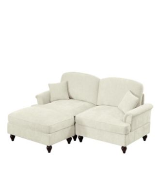 Mid Century Modular L Shaped Sofa with Ottoman