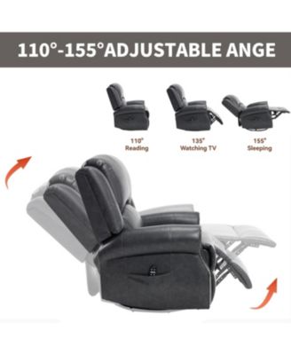 Streamdale Heat Massage Rocker Swivel Recliner Chair, Grey
