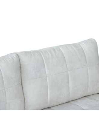 Streamdale Chenille Box-Tufted Sofa with Stainless Steel Legs