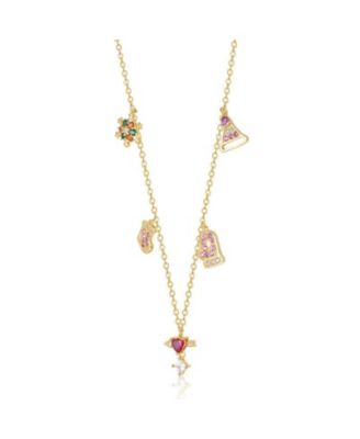 Teens 14K Gold Plated Cubic Zirconia Charm Necklace