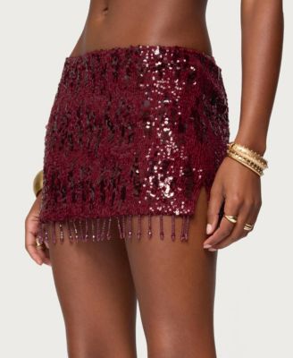 Women's Dalis Fringed Sequin Mini Skirt