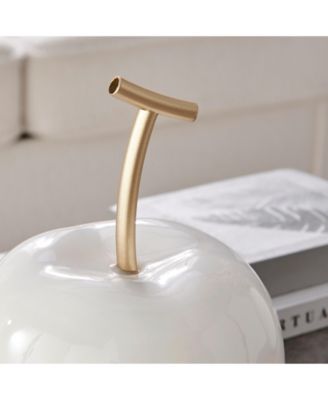 Vost Dipped Fruit Ceramic Sculpture Set of 2 - White/Cream