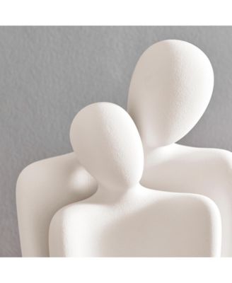 Hans White Nesting Two Piece Couple Matte Ceramic Sculpture Set