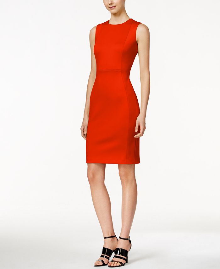 Calvin Klein Petite Scuba Crepe Sheath Dress & Reviews - Dresses 