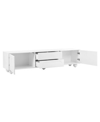 Arched Door TV Stand with Drawers for TVs up to 75", 5 Iron Legs