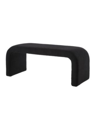 U-Shaped Teddy Ottoman Bench Set of 3- Black