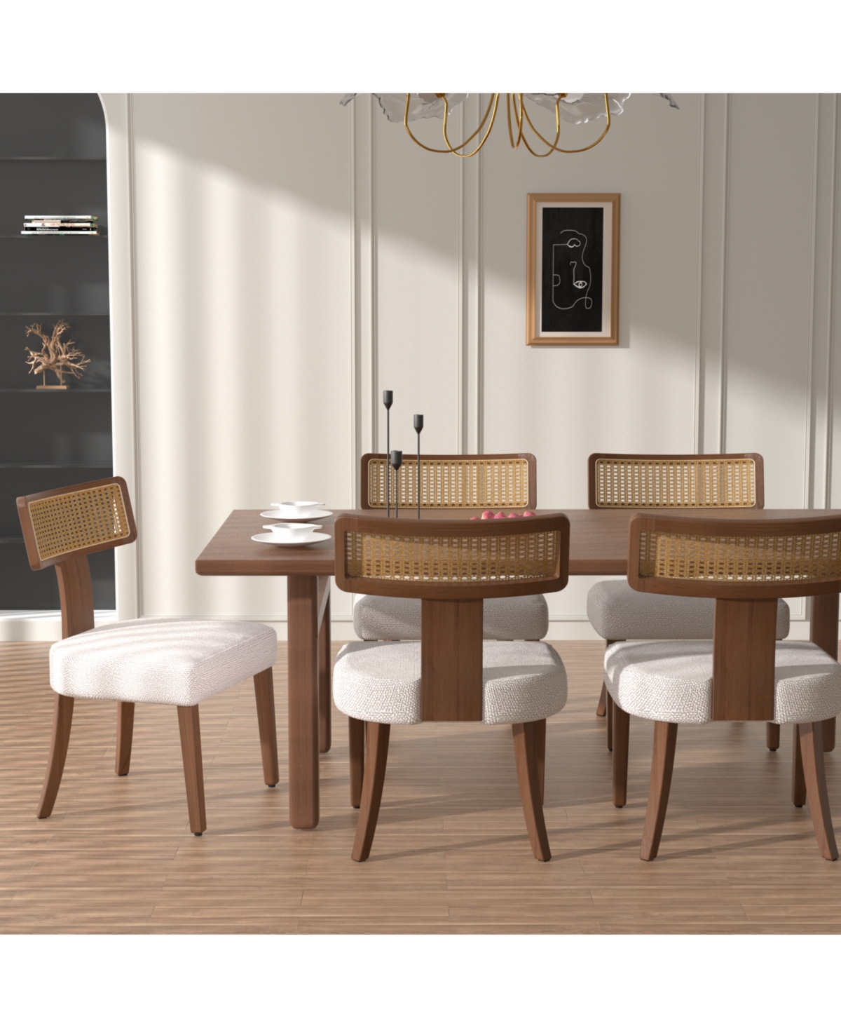 Streamdale Furniture Mid Century Rattan Dining Chairs (Set of 2)