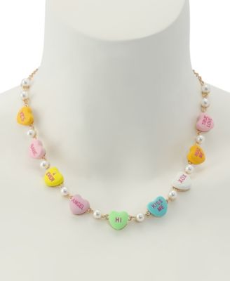 Faux Cultivated Pearl Sweetheart Collar Necklace