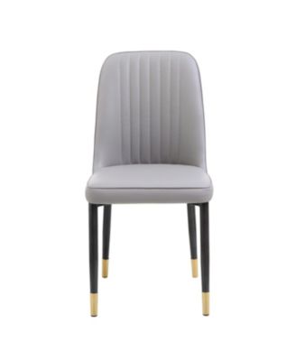 Grey Dining Chairs (Set of 2) - Cushioned, Modern Kitchen/Living Room